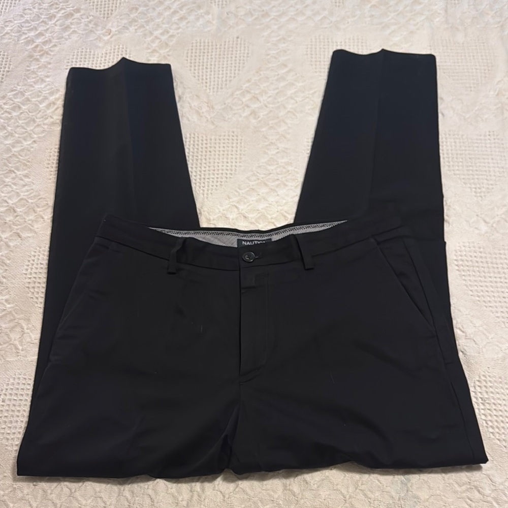 Nautica Black Dress Pants Classic Straight-Leg